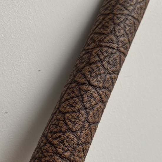 thumbnail image 2 of Genuine Leather Tapered Cue Wrap – Chocolate Brown Embossed Weave – WRAP Brand 2 of 3